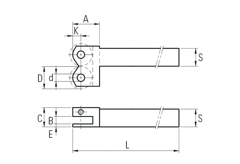 Knurling roll holders by deformation (2 kn), LH