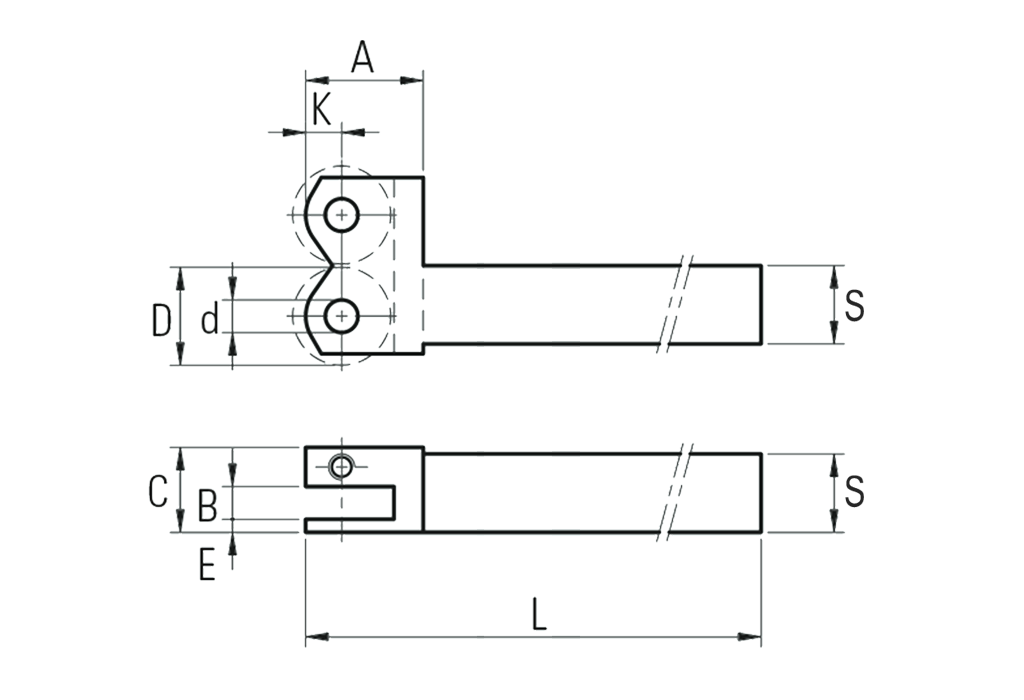 Porte-molettes par déformation (2 mol.) à droite